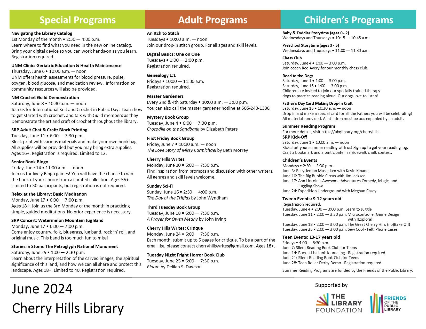 📅 Exciting Events at Cherry Hills Library this June! (City of