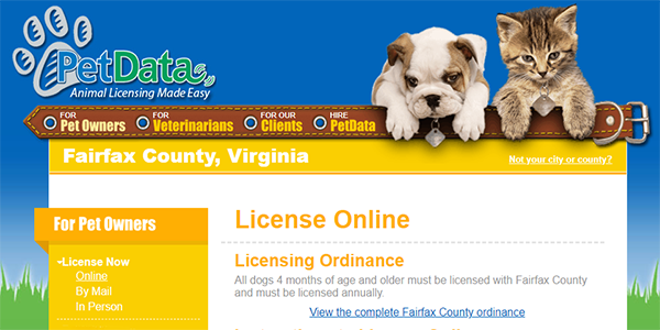 Fairfax County Dog License