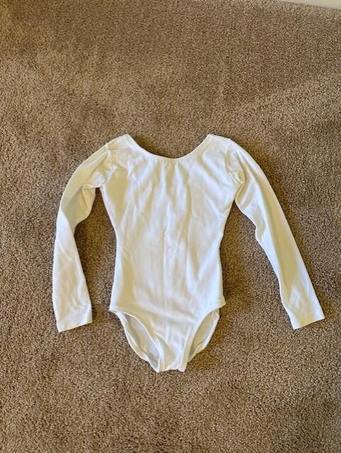 White Long Sleeve Leotard - Girls Size Small