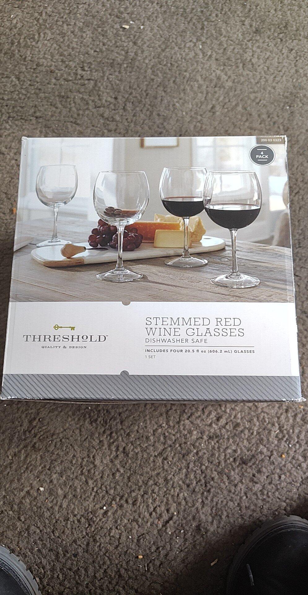Threshold Stemmed Red Wine Glasses For $15 In Lakewood, CO | For Sale &  Free  Nextdoor