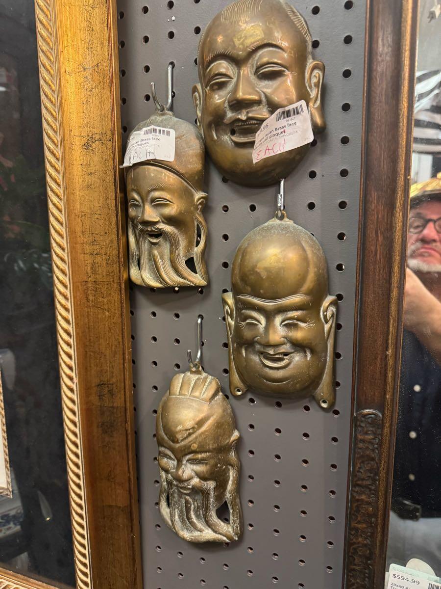Chinoiserie! Brass faces wall plaques for 29 in Savannah, GA For Sale & Free — Nextdoor