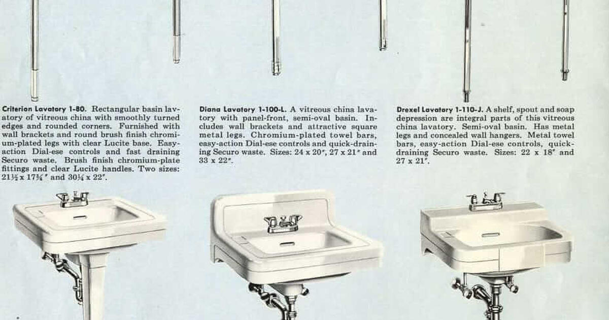 Vintage Toilets and Sinks from the 1920s 1960s White and Various