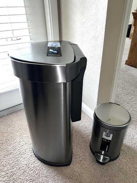 Simplehuman 45L Semi Round Sensor Can and 4.5L Step Can with