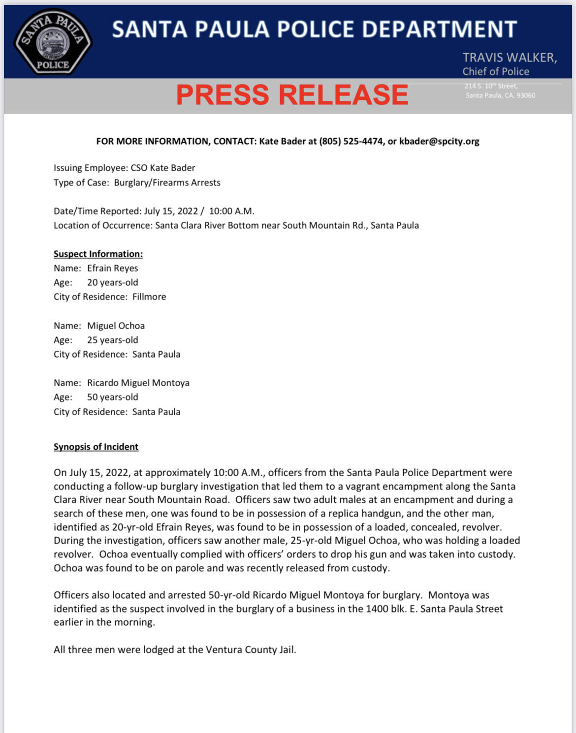 Press Release (Santa Paula Police Department) — Nextdoor — Nextdoor