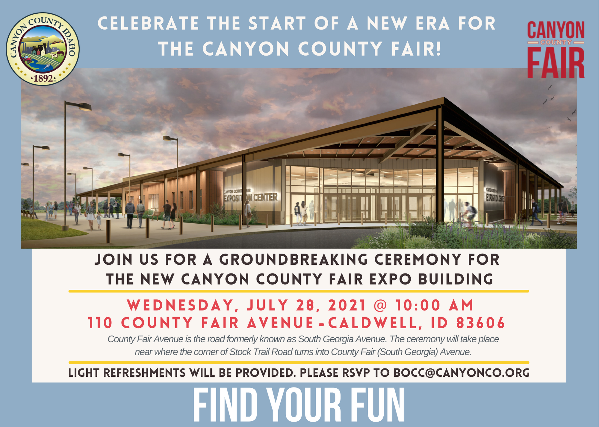 Groundbreaking ceremony for new Fair Expo Building is July 28 (Canyon