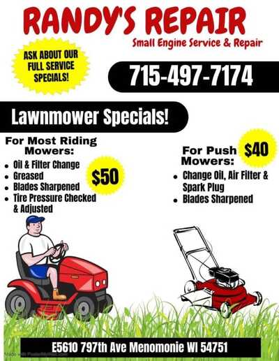 Lawn Equipment Tony's Lawn Mower Service Poster Weed Wacker