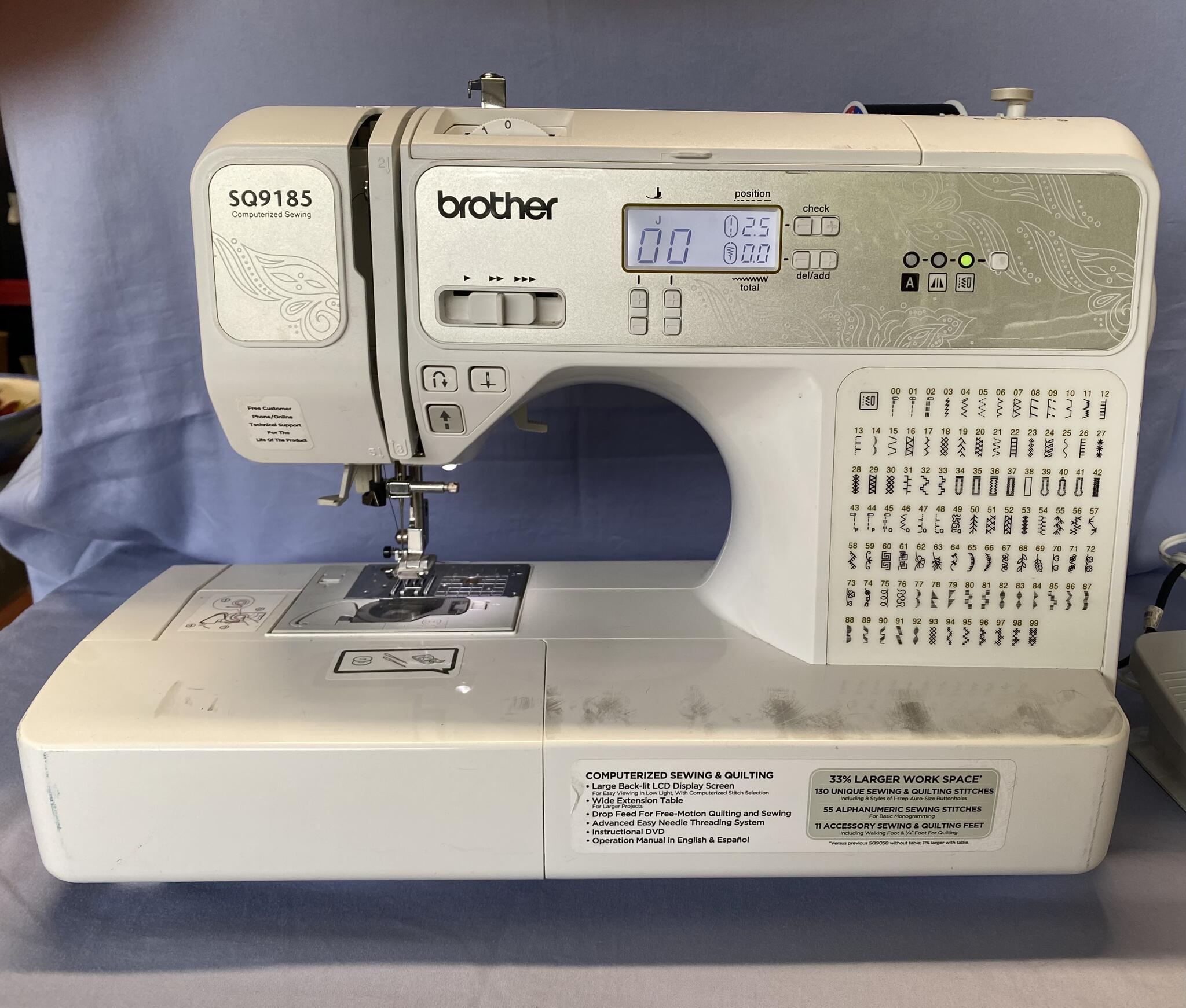 Brother SQ9185 130Stitch Computerized Sewing & Quilting Machine for