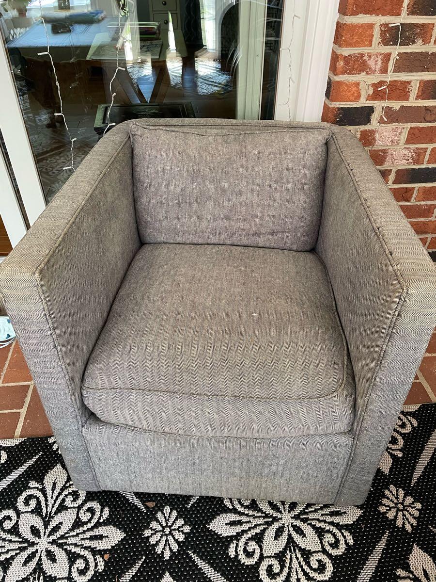 Gray Swivel Armchair