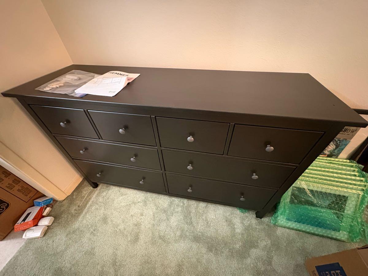 ikea hemnes dresser black brown 8-Drawer Dresser, Black-Brown For $250 In Fort Worth, TX Featuring a classic style dhlcode: Men's Beige Coats & Size:14 (Pre-Order - Ships Late October)