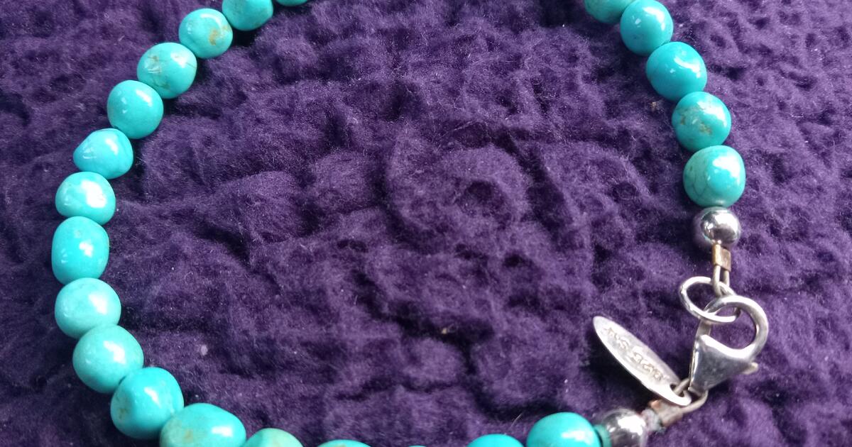 Sleeping beauty genuine turquoise sterling silver clasp with 9 25 tag