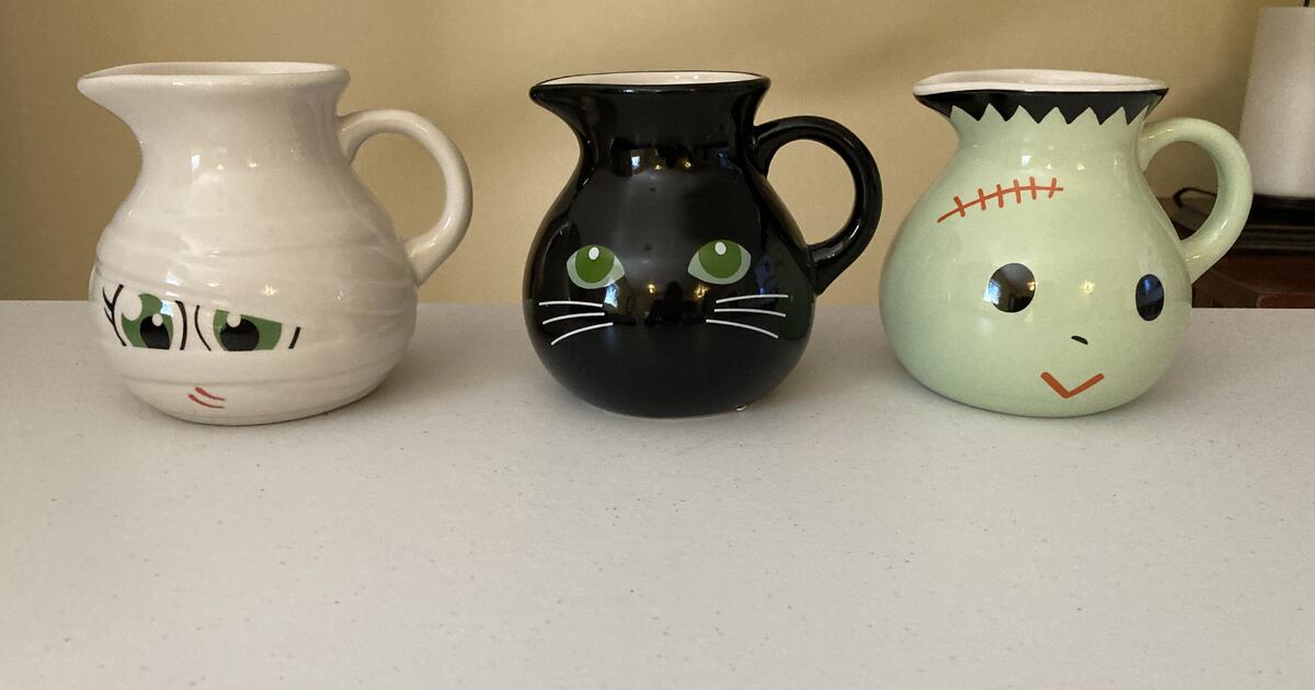 Set of 3 Halloween Themed Ceramic Pitchers 'Temptations by Tara' for ...