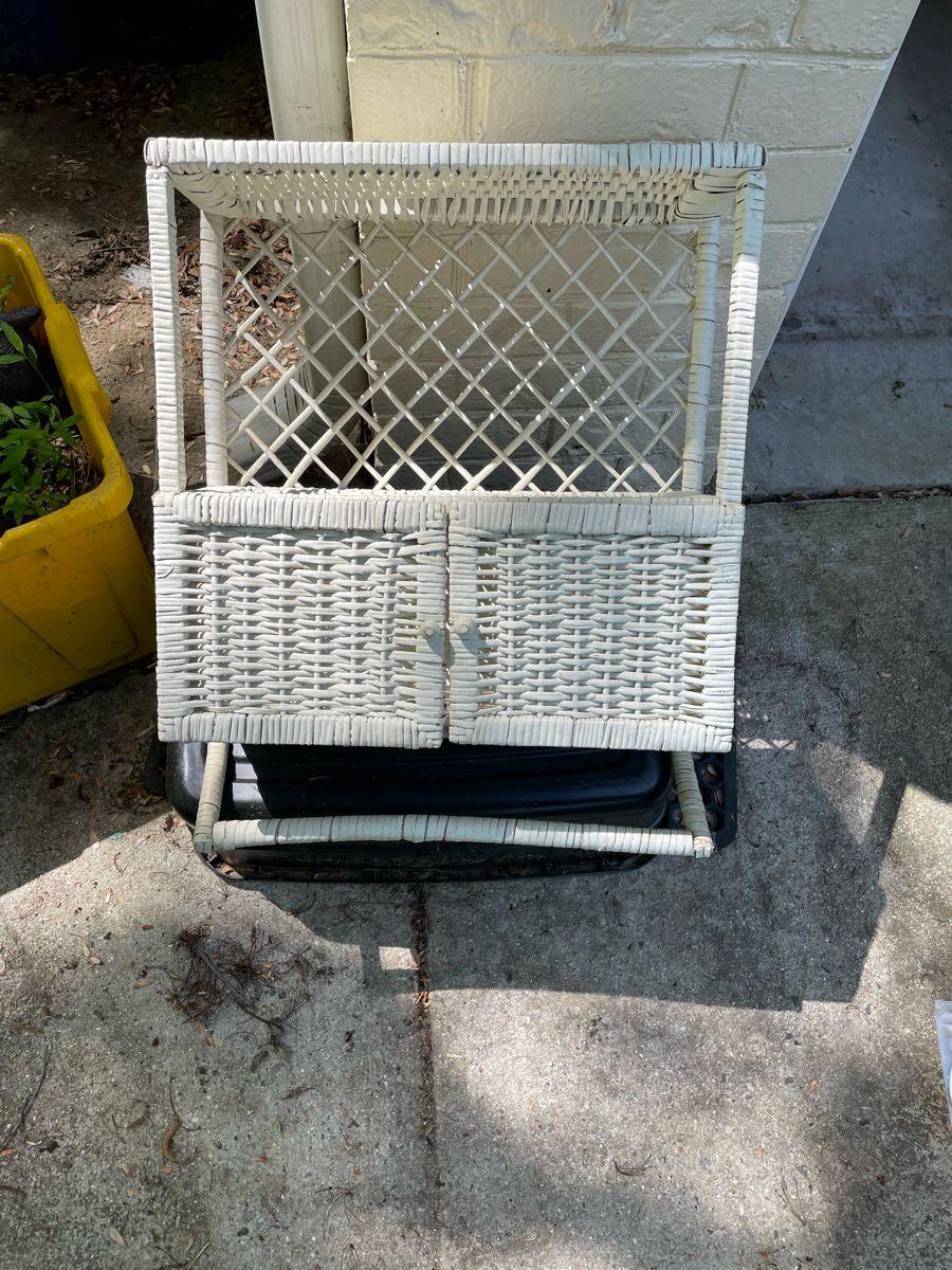 White Wicker Shelf