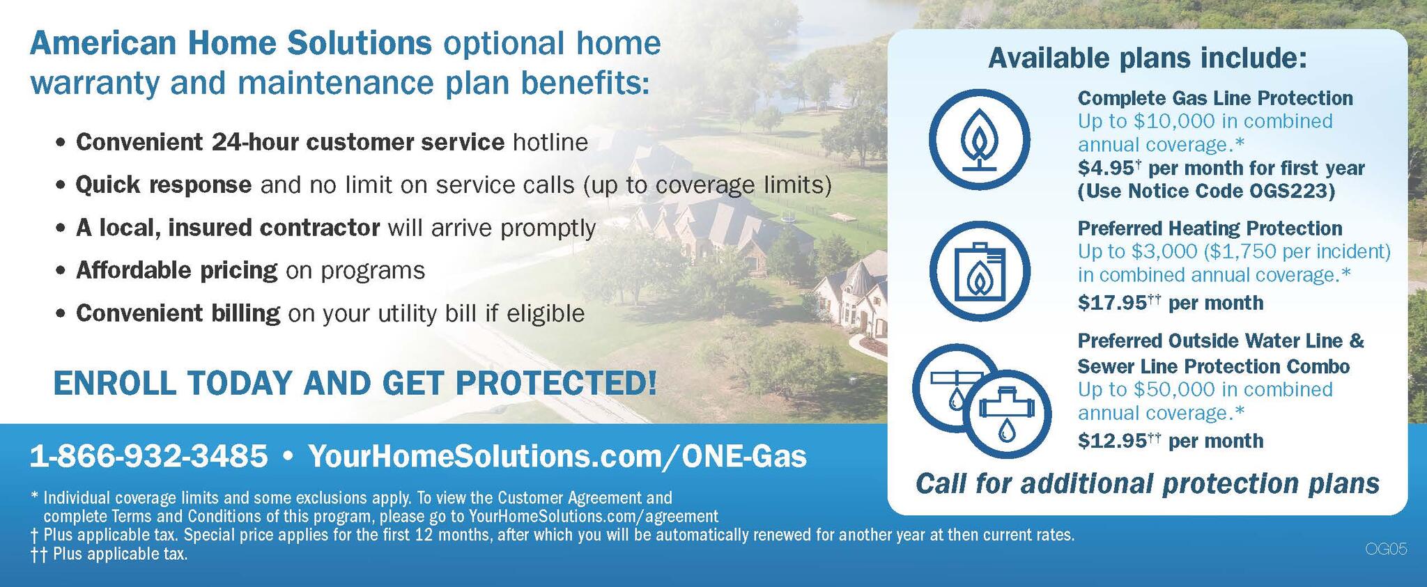 American Home Solutions Customer Protection Program Texas Gas Service 