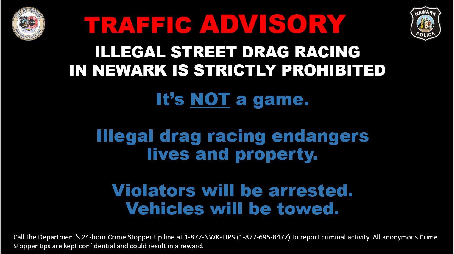 Illegal Street Drag Racing is Strictly Prohibited in Newark (Newark ...
