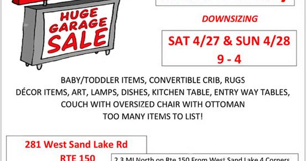 Huge Garage Sale 281 West Sand Lake Road, Rte 150 Wynantskill in