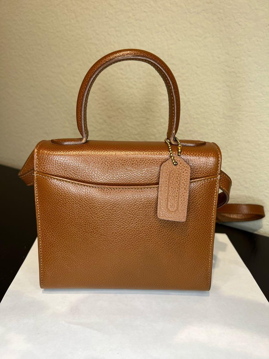 Vintage Coach Madison Top H&le. Brown Pebbled Leather Gracie H&bag