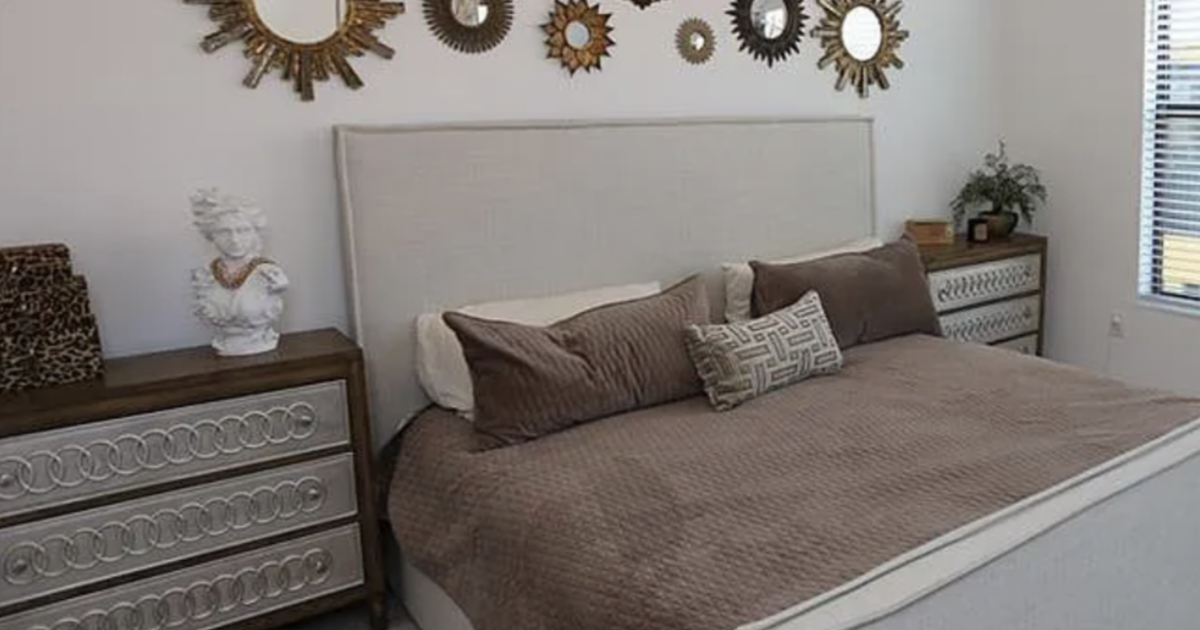 Beautiful king Bernhardt bed with coordinating side chests and dresser