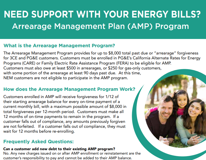 What is the PG&E AMP program?