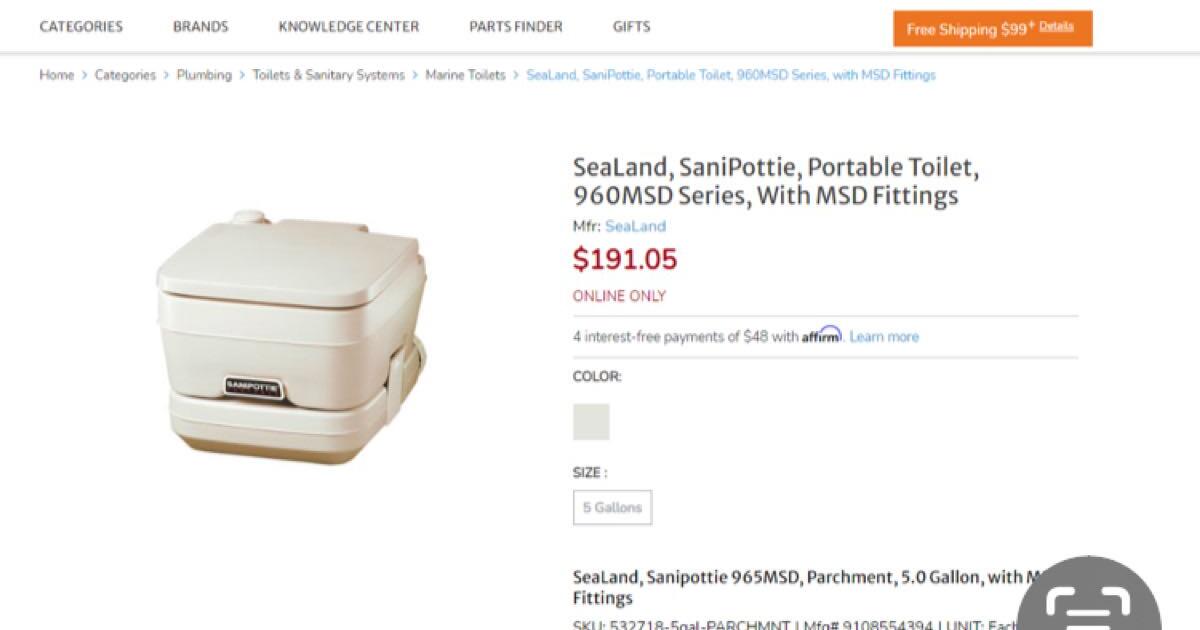 Sealand 960 Sanipottie for 70 in Richmond, VA For Sale & Free — Nextdoor