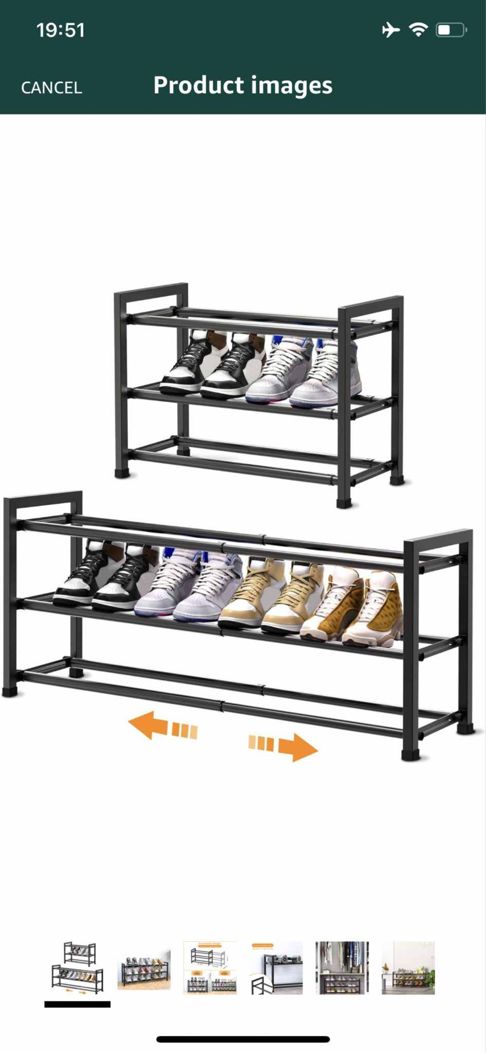 Bumusty Expandable 3 Tier Shoe Rack Organizer, Shoe Organizer for