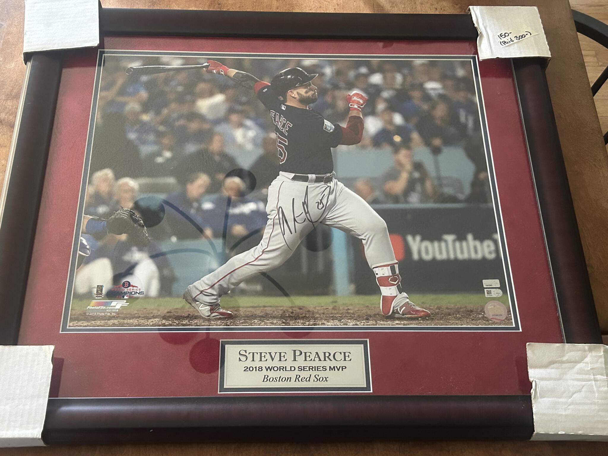 Steve Pearce Autograph Baseball World Series 2018 logo - New