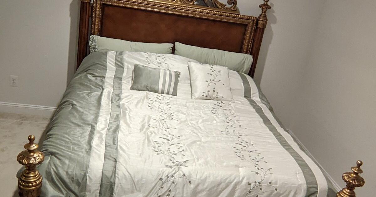 Ornate King Bed Frame w/ Mattress for 390 in Leesburg, VA Finds