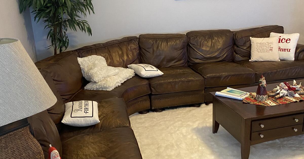 Free used brown leather sectional for Free in West Palm Beach, FL For