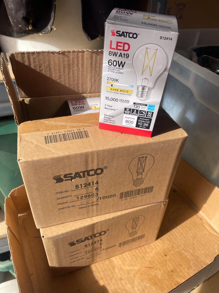 Satco LED 8W A19 60W Replacement Bulbs