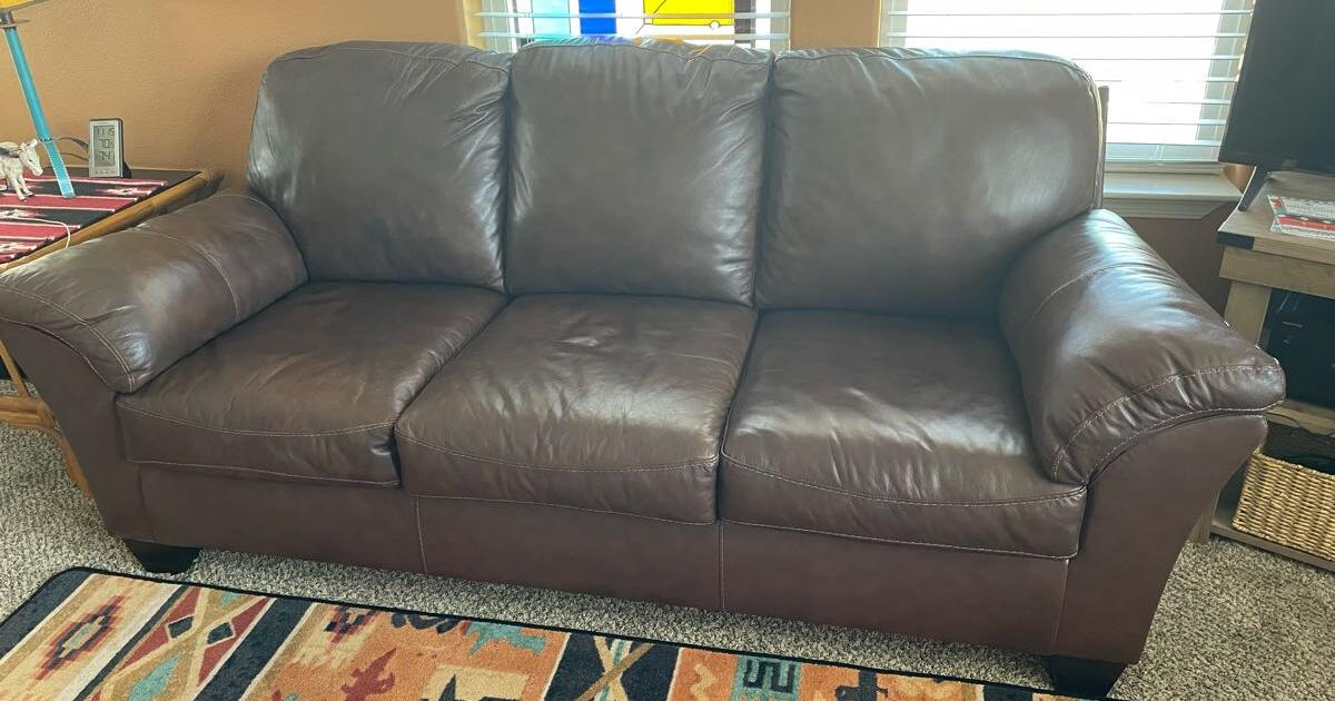 Dark Brown Leather Couch for 150 in Tucson, AZ For Sale & Free