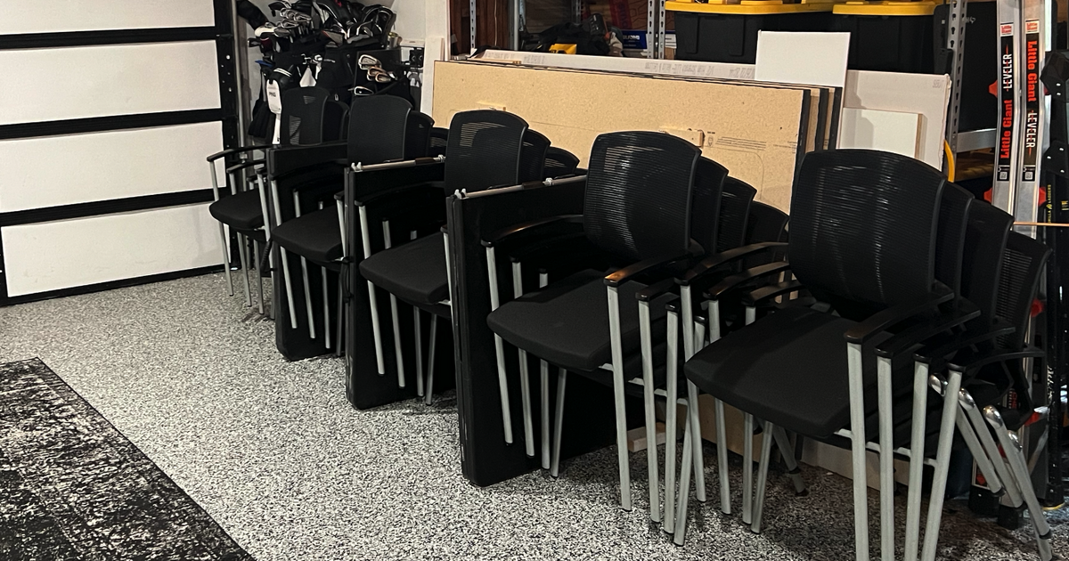 16 Axiom Mesh Back Office/Guest Chairs Stackable By Friant for 30