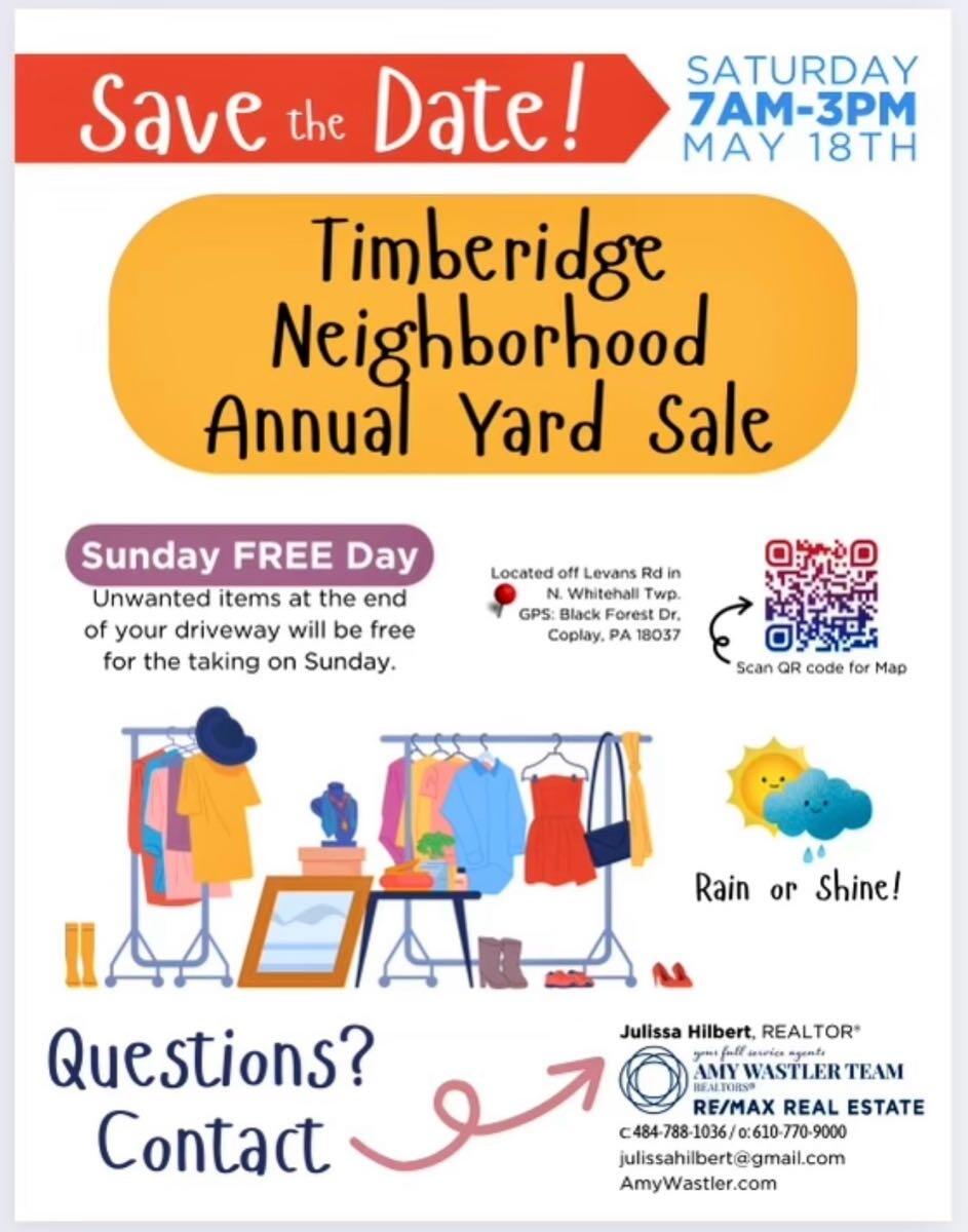 5/18 Timberidge Neighborhood YARD SALE! for Free in Coplay, PA For