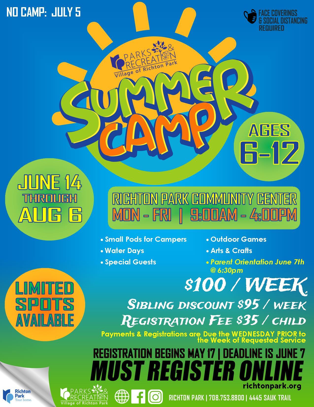 Summer Camp Registration Now Open (Village of Richton Park) — Nextdoor ...