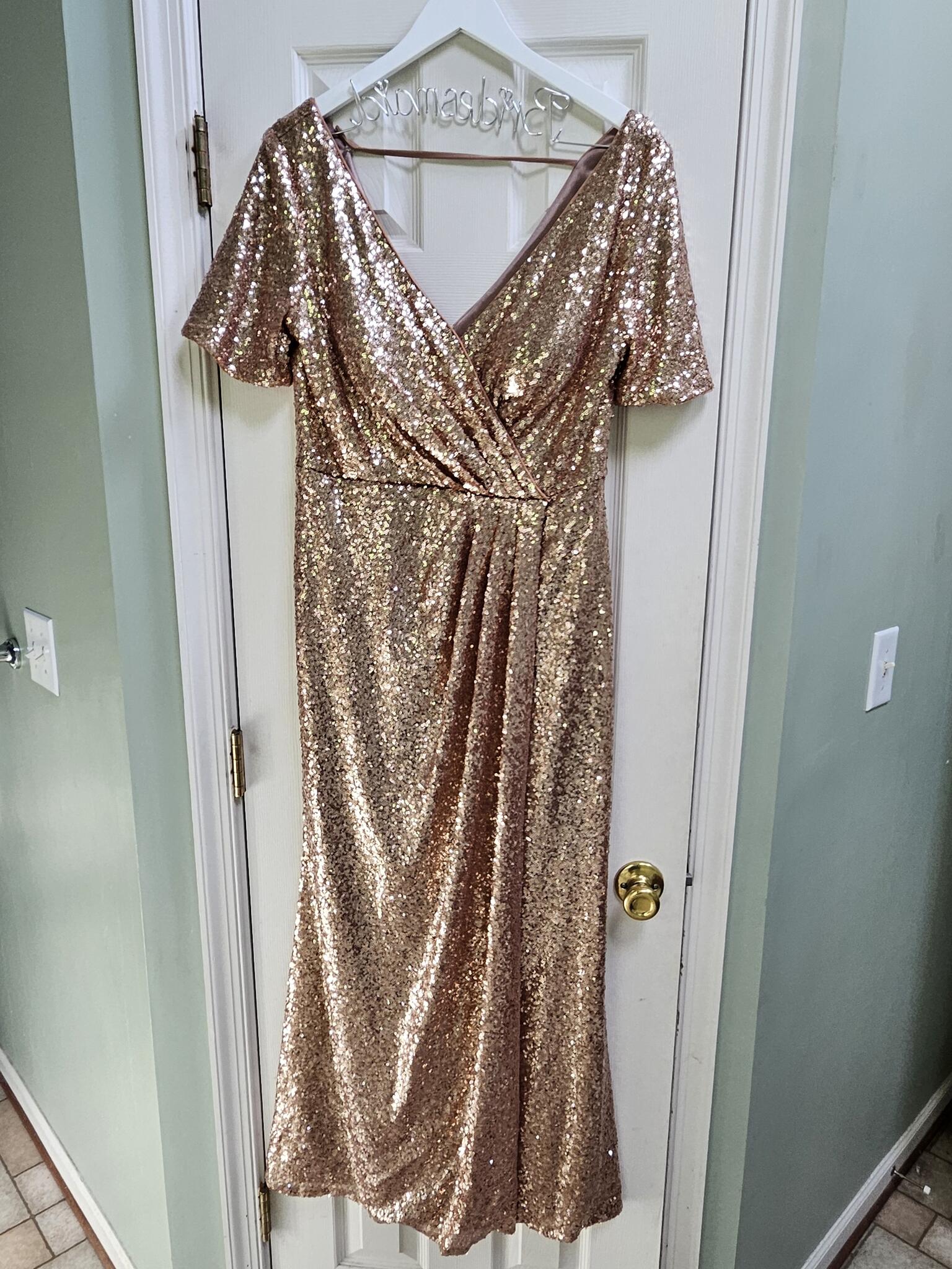 revelry rose gold sequin dress Giselle Sequin Dress | Made To Order Matte Champagne