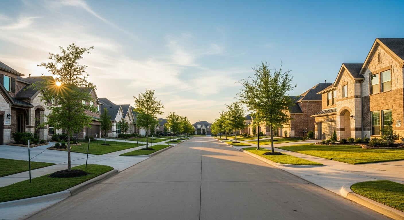 Residential neighborhood in Prosper Texas