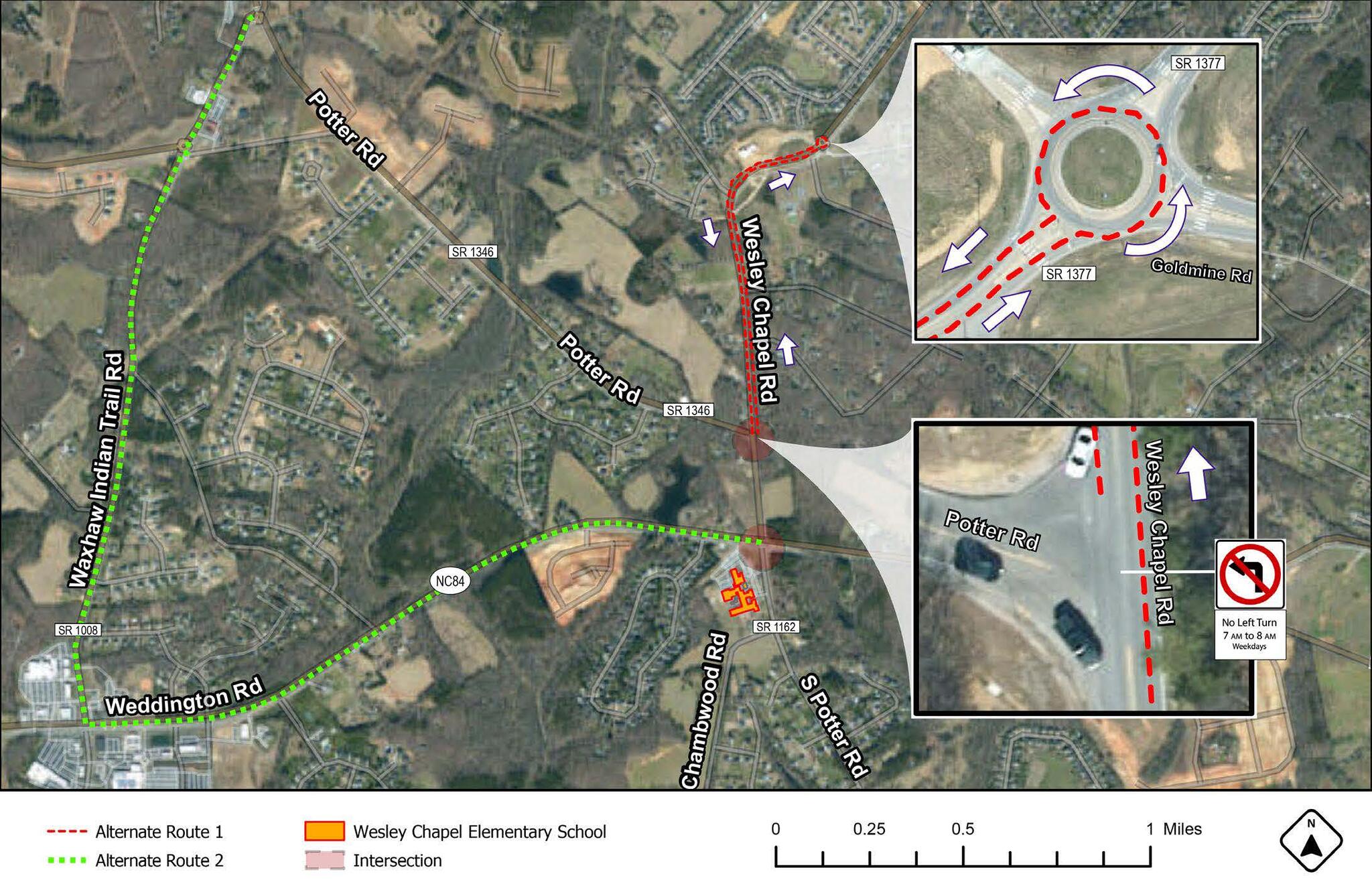 Traffic Pattern Change Starts Dec. 28 at Wesley Chapel/Potter Roads