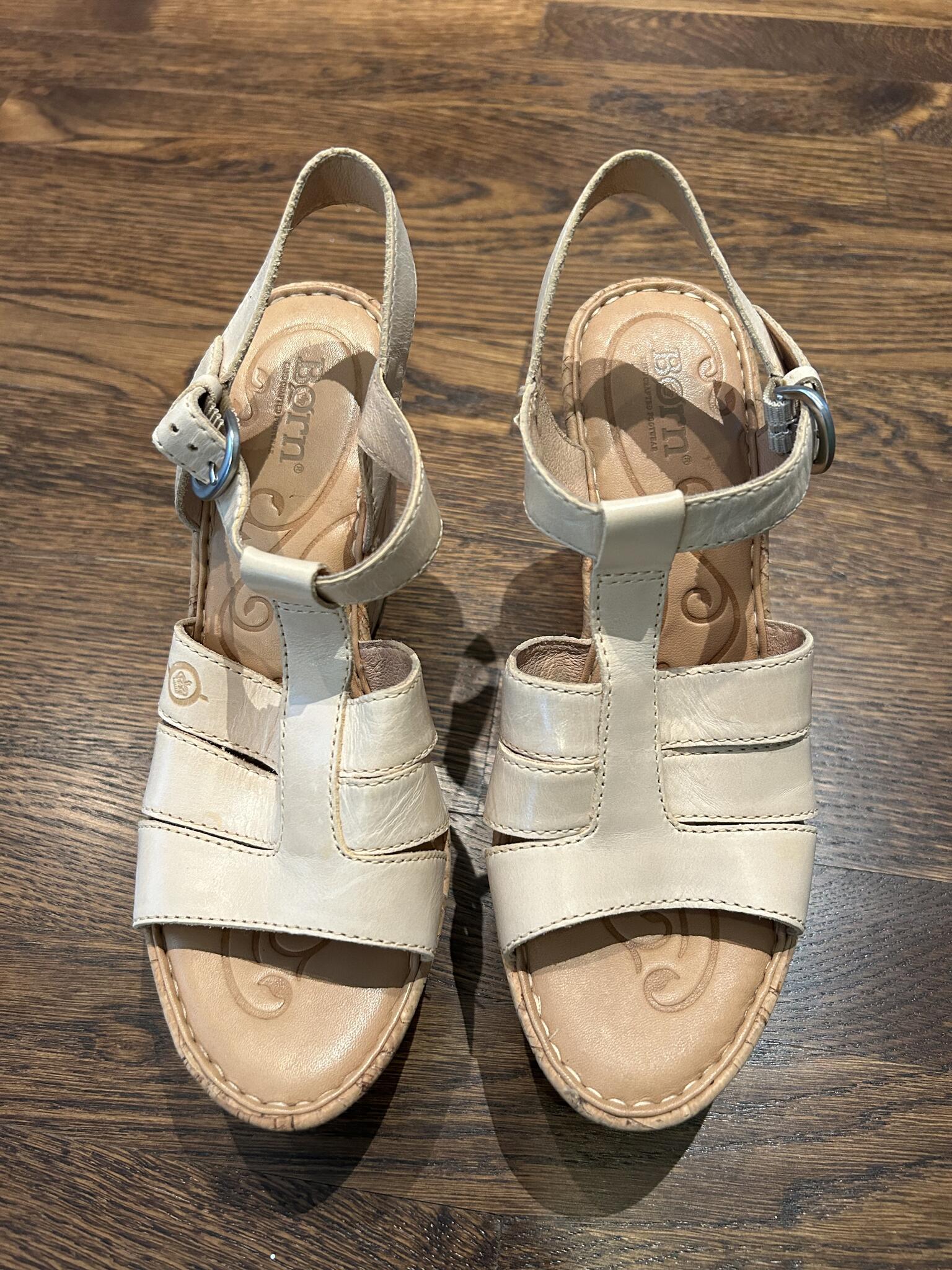 Beige wedge sandals- NEW Born brand