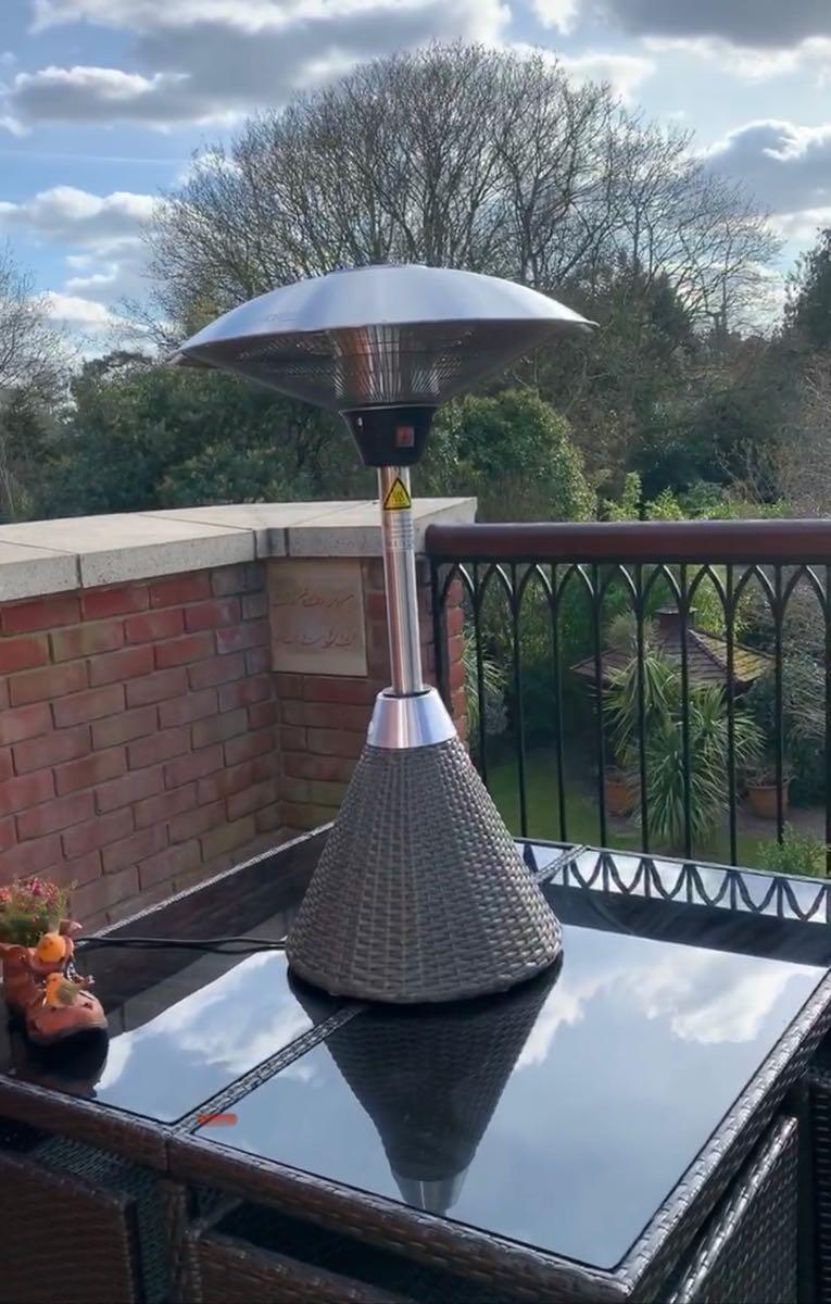 Heatlab Table Top Infrared Electric Outdoor Indoor Patio Heater With 3 Heat  Settings In Brown Rattan 2.1kw For £100 In Elmbridge, Englu0026 | For Sale u0026  Free — Nextdoor