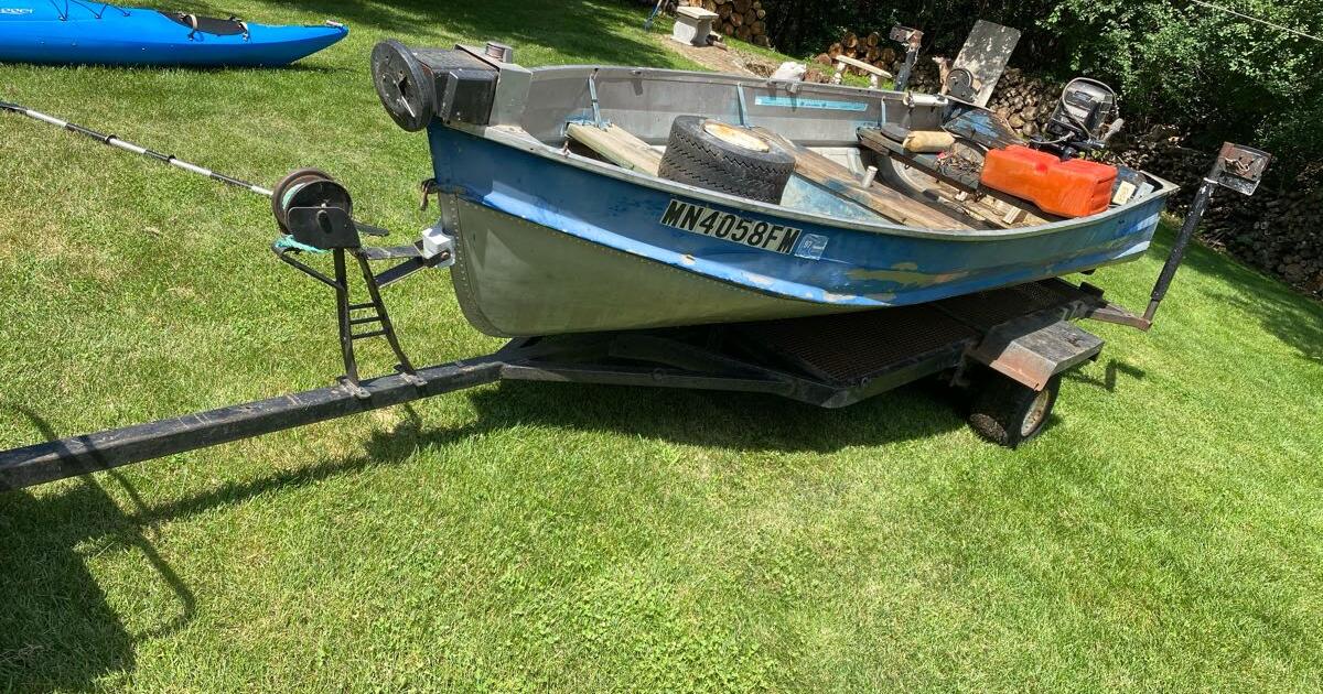 14’ Boat with Trailer, Mercury Motor and Cover for 650 in Hastings, MN For Sale & Free — Nextdoor