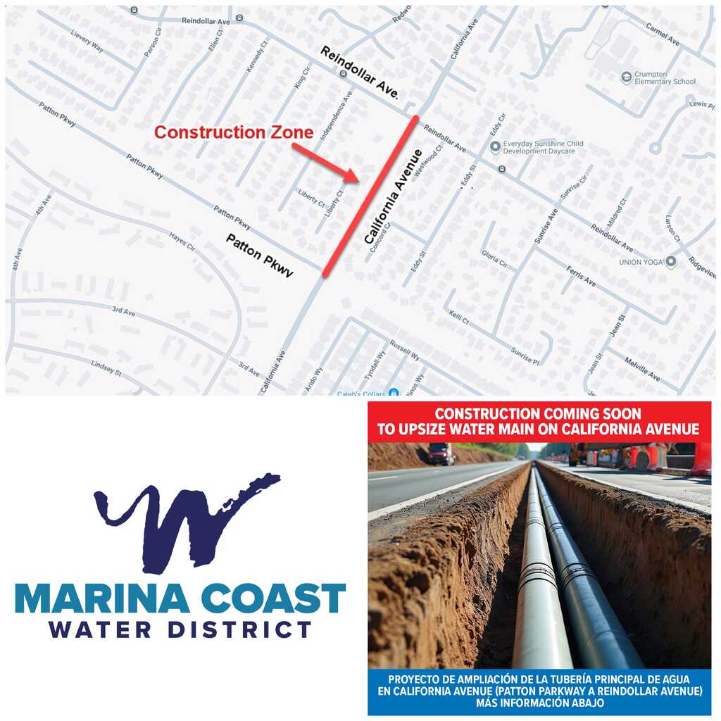 This week, #MarinaCoastWaterDistrict will begin construction on the ...