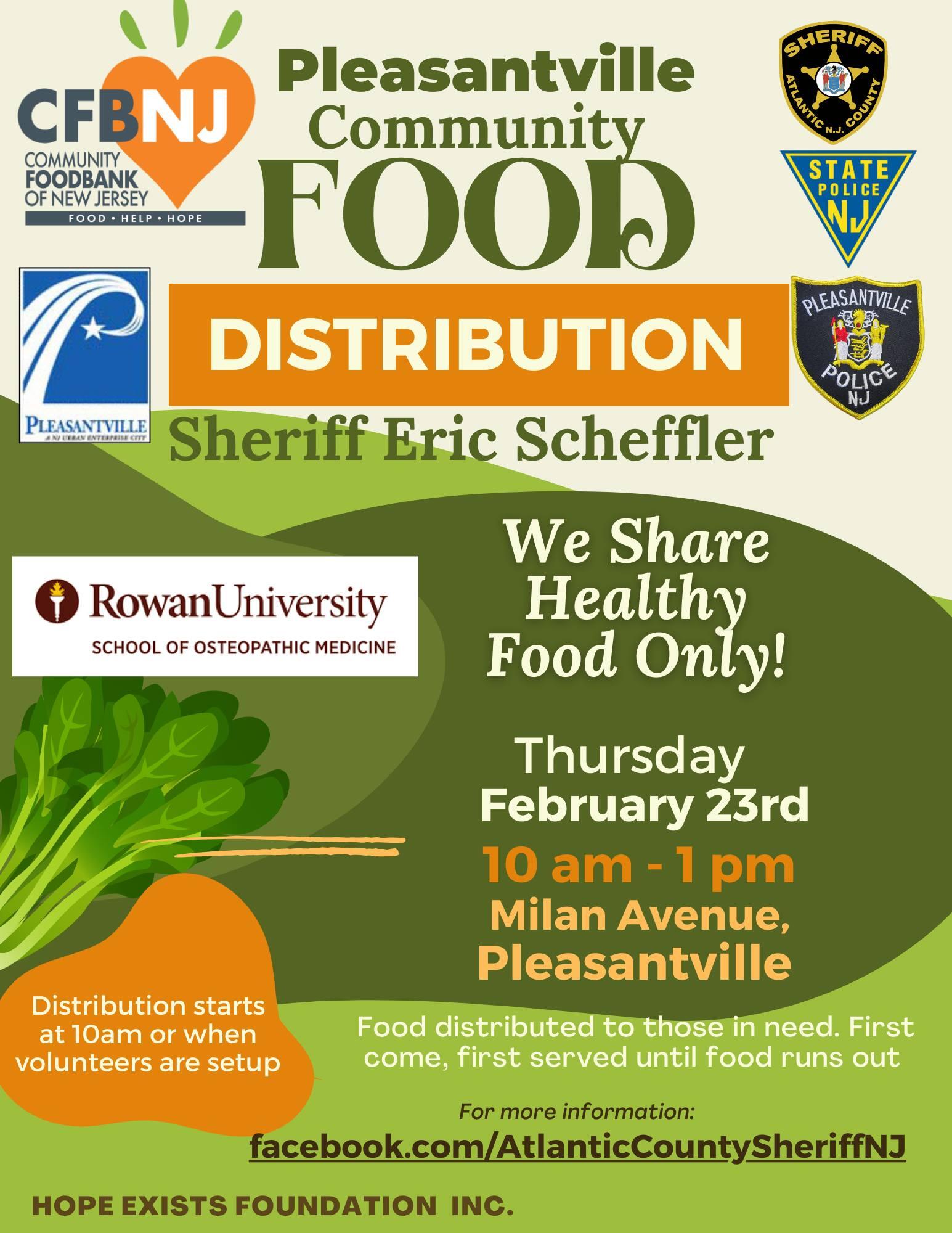 PLEASANTVILLE Community Food Distribution. (Atlantic County Sheriff's