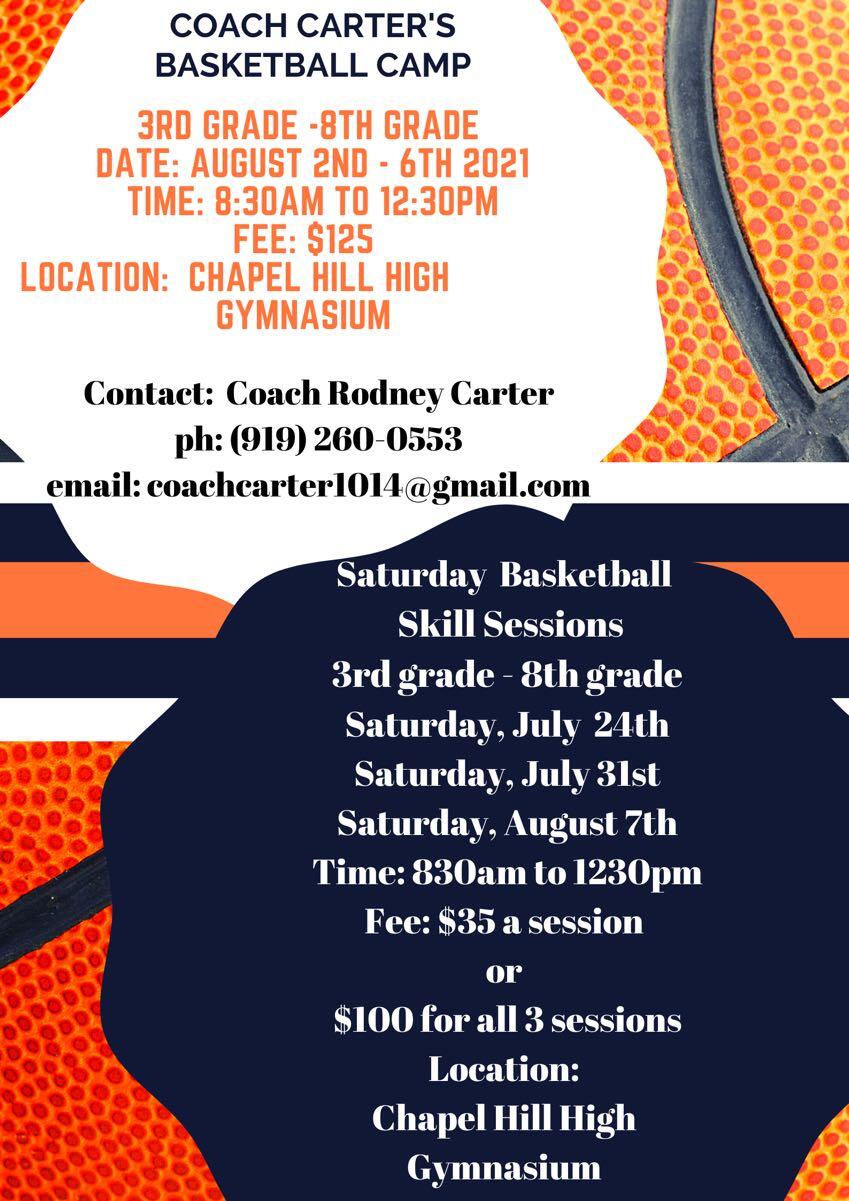 Jul 24 · Coach Carter Basketball Camp/Saturday Skill Sessions — Nextdoor
