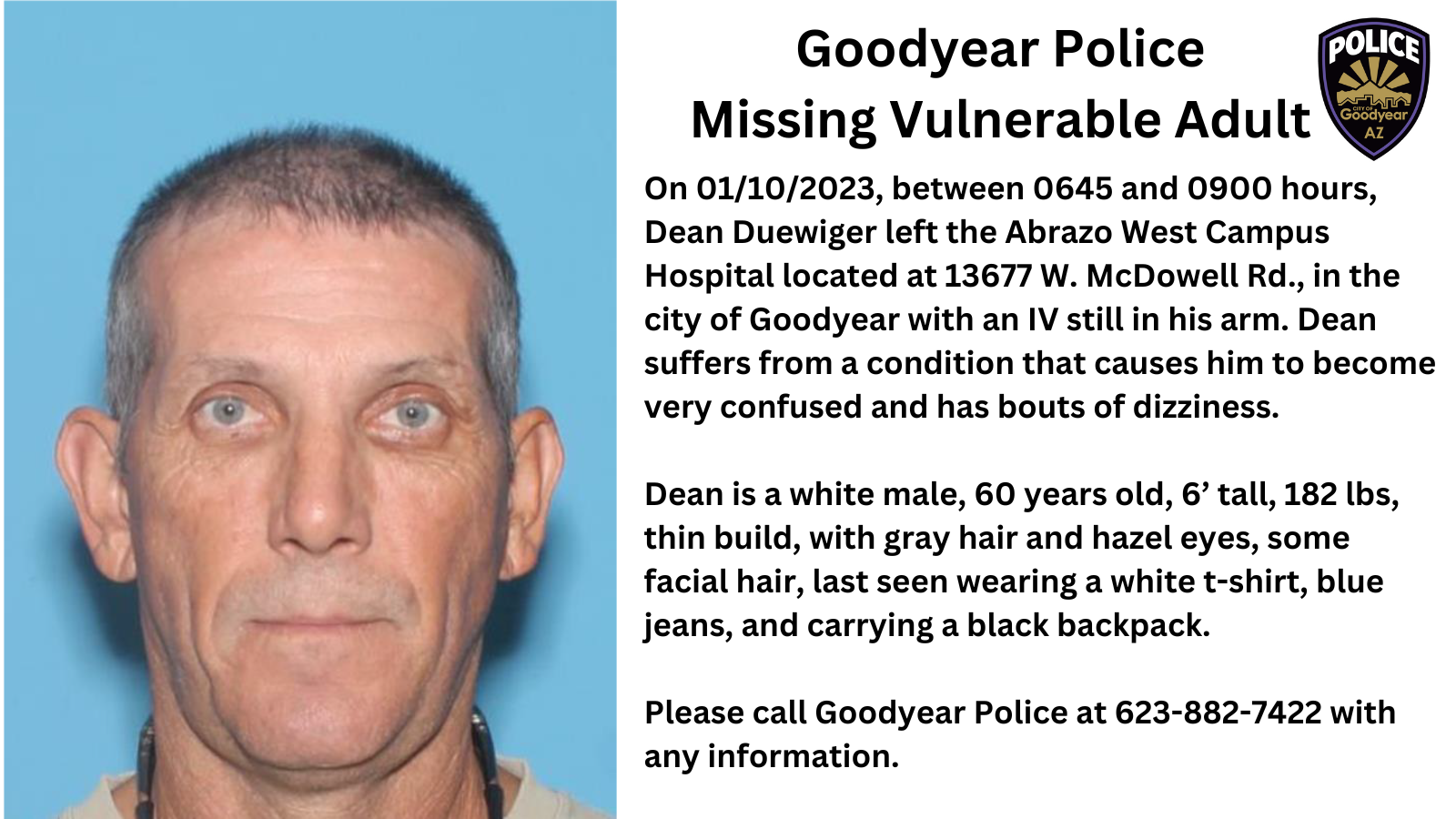 Update Found Safegoodyear Police Missing Vulnerable Adult Alert Goodyear Police Department 4971