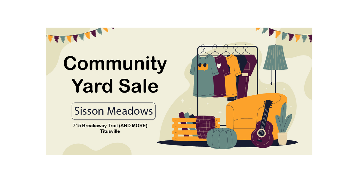 Community Yard Sale Sisson Meadows Titusville for 1 in Titusville