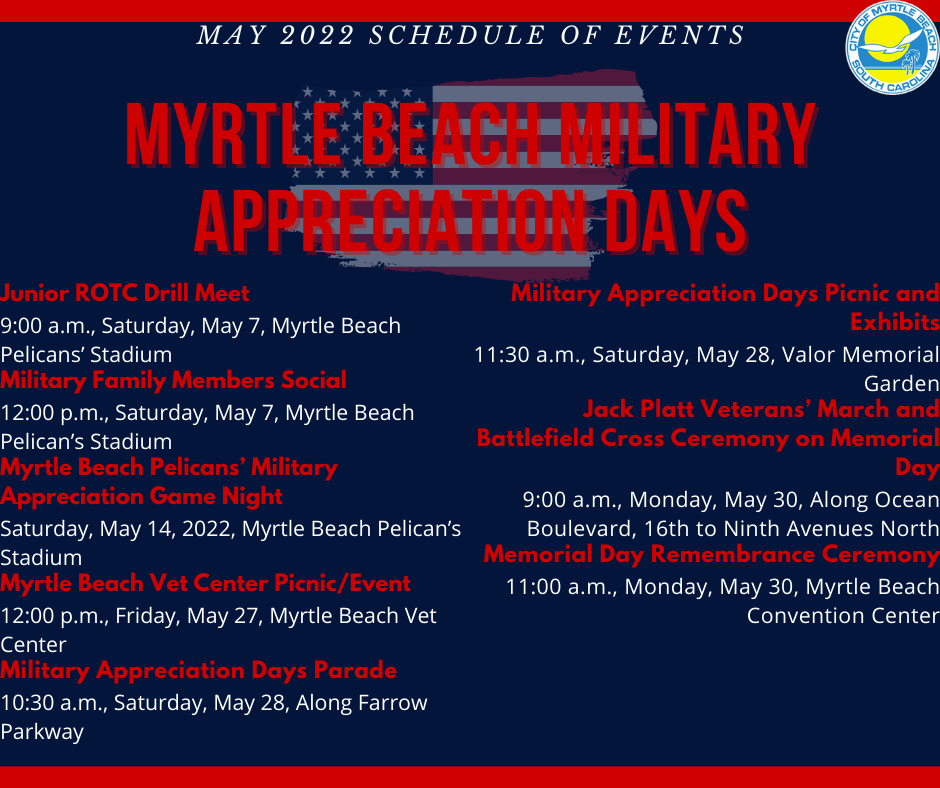 2022 Myrtle Beach Military Appreciation Days calendar of events