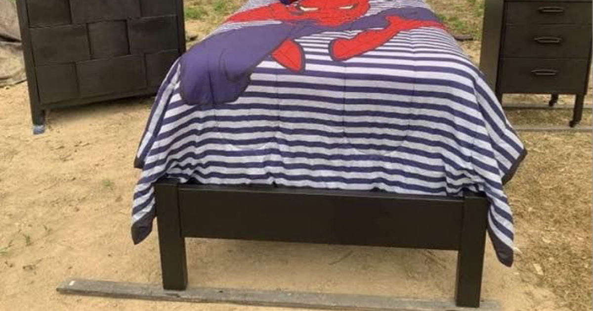 Beautiful Satin Black Twin set, THICK mattress set , nightstand and