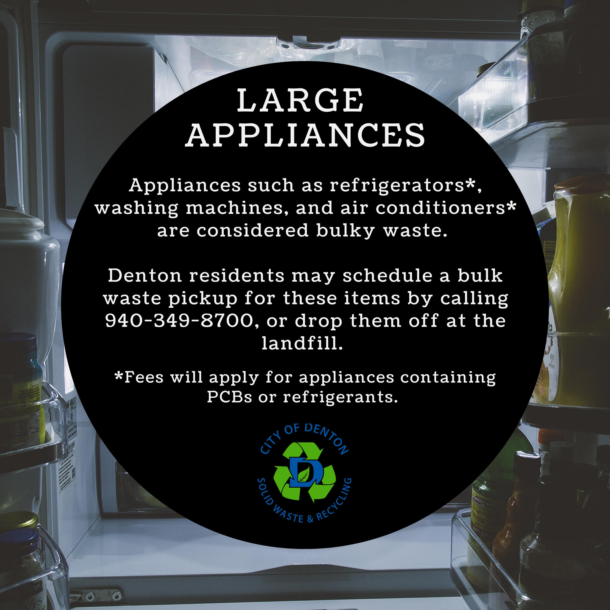 Disposal of Large Appliances (City of Denton Solid Waste & Recycling