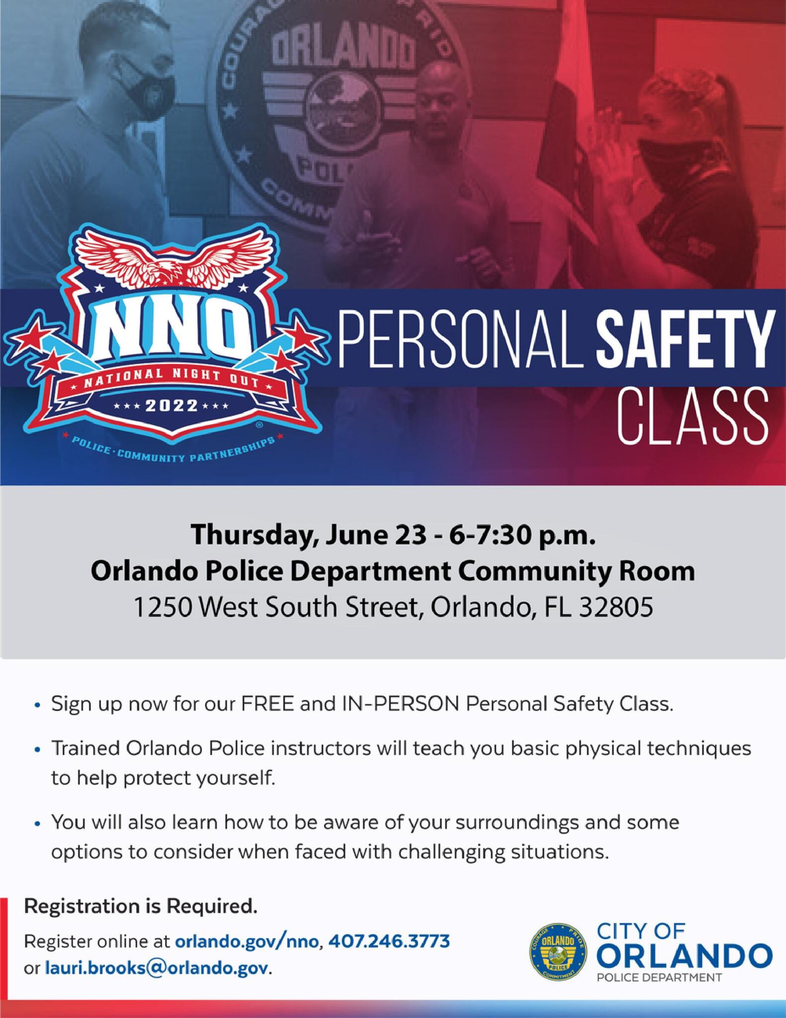 Free Personal Safety Awareness Class (formerly known as the Self