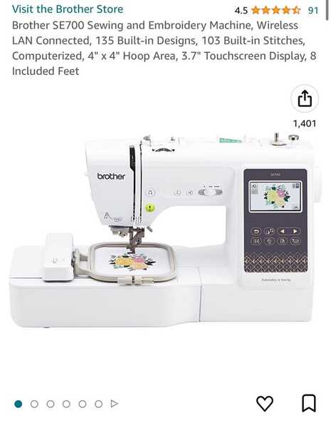 Brother SE700 Computerized Sewing and Embroidery Machine with