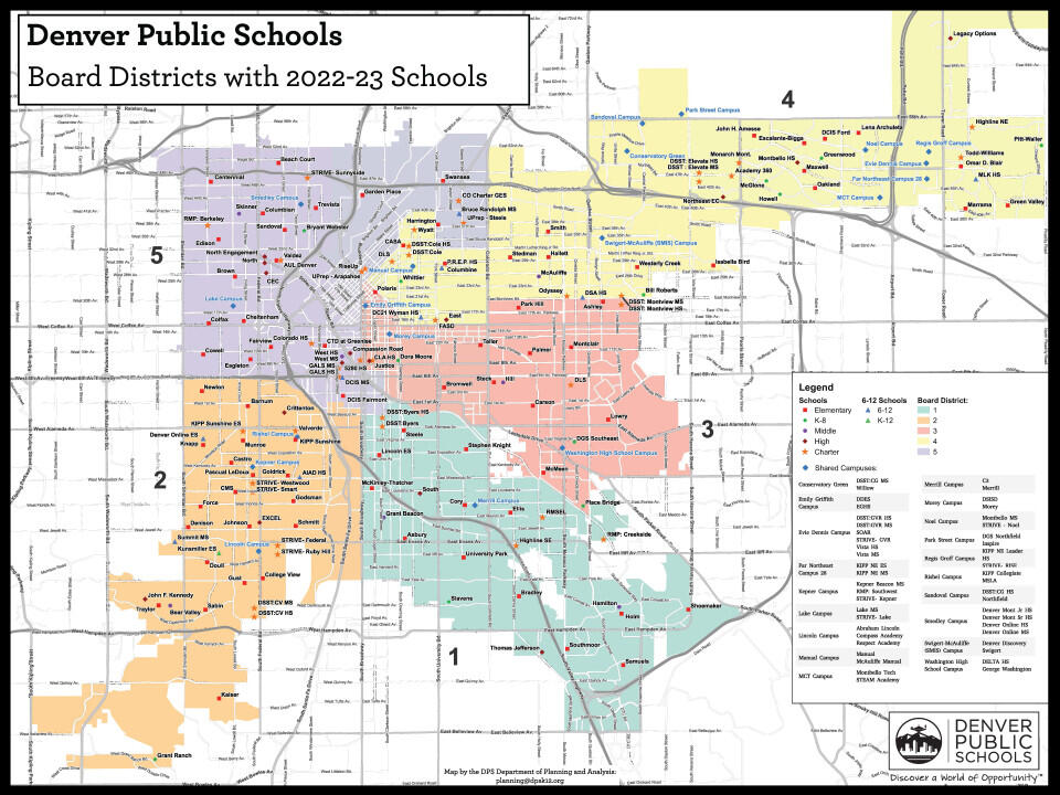 The Denver Public Schools Board of Education is composed of five ...