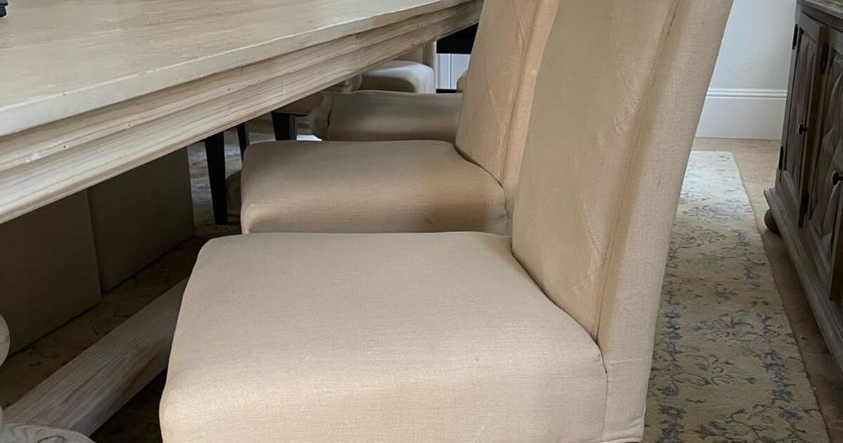 Off white upholstered dining room chairs for 50 in La Quinta, CA For